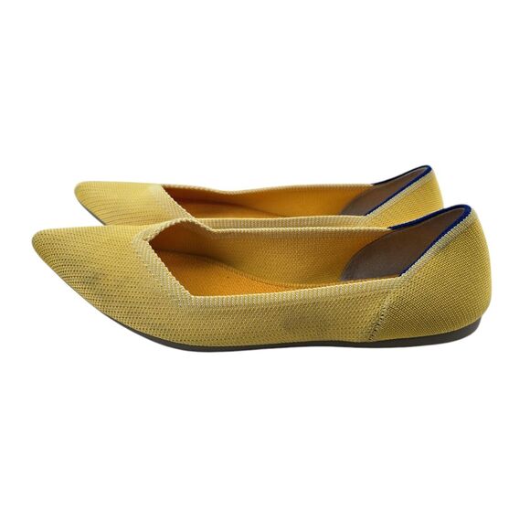 Rothy's The Point Ballet Flats Womens 8.5 Sunshine Yellow Pointed Toe Washable - Picture 5 of 11